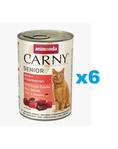 ANIMONDA Carny Senior vita si inimi curcan 6x400 g hrana pisica senior