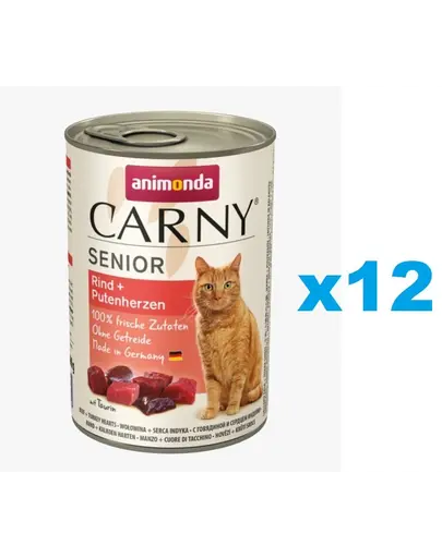 ANIMONDA Carny Senior vita si inimi curcan 12x400 g hrana pisica senioara