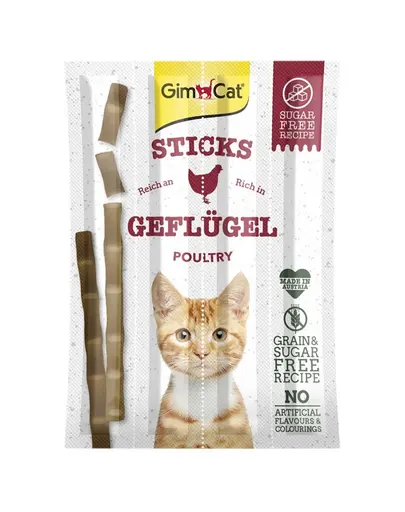 GIMCAT Sticks Poultry 4buc Snack pentru pisici, cu pasare