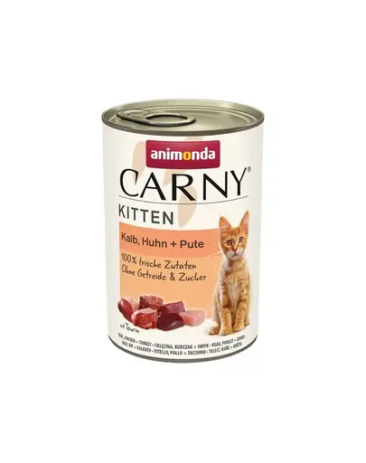 ANIMONDA Carny Kitten Veal&Chicken&Turkey 400 g Hrana pisoi, cu vitel, pui si curcan