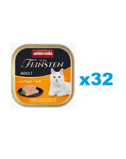 ANIMONDA Vom Feinsten Classic cu pasari de curte si vitel 32x100 g