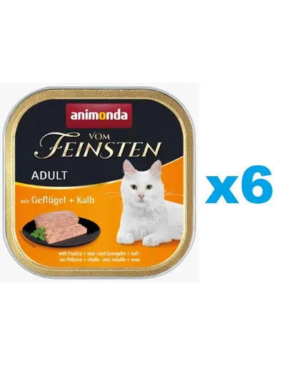 ANIMONDA Vom Feinsten Classic cu pasari de curte si vitel 6 x 100 g