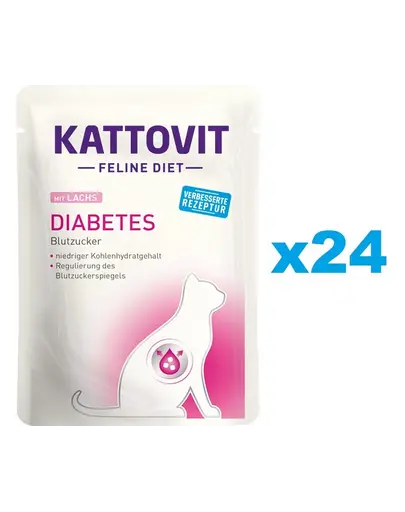 KATTOVIT Feline Diet Diabetes hrana umeda dietetica pentru pisici cu diabet  24 x 85 g