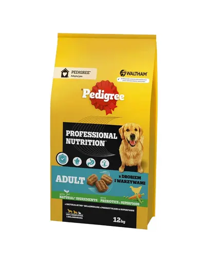 PEDIGREE Adult Professional Nutrition 12 kg cu carne de pasare si legume pentru Caini de talie mare si medie