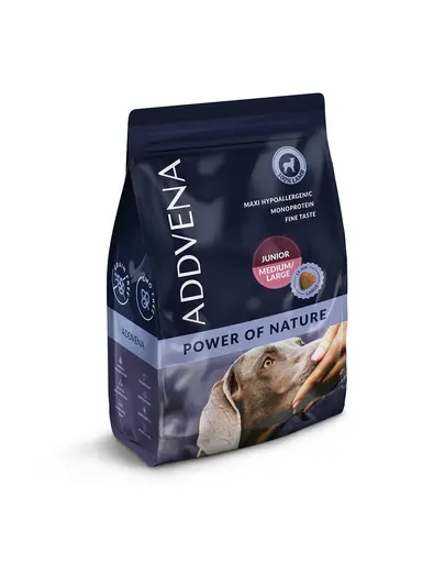 ADDVENA Power of Nature Junior medium&large 2,5 kg hrana catei rasa medie si mare, cu miel