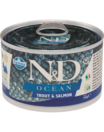 FARMINA N&D Ocean Adult Mini - Hrana umeda pentru caini cu pastrav si somon 140 g