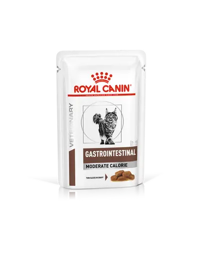 ROYAL CANIN Cat Gastro Intestinal Moderate Calorie 12 x 85 g hrana umeda dietetica pentru pisici cu tulburari gastrointestinale, cu tendinta de ingrasare