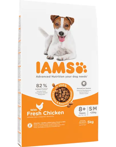 IAMS For Vitality Senior hrana uscata pentru caini seniori de talie mica si medie, cu pui, 5 kg