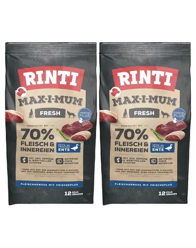RINTI MAX-I-MUM Duck hrana caini adulti, cu rata 2 x 12 kg