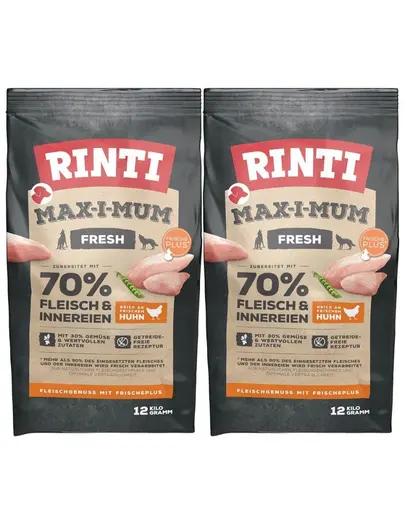 RINTI MAX-I-MUM Chicken hrana uscata caini adulti, cu pui 2 x 12 kg