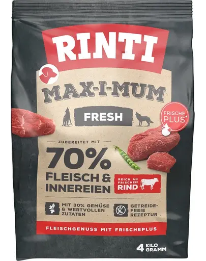 RINTI MAX-I-MUM Beef hrana uscata pentru caini adulti, cu vita 4 kg