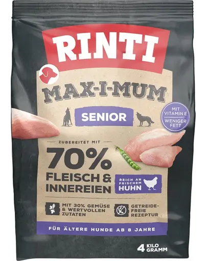 RINTI MAX-I-MUM Senior Chicken hrana uscata pentru caini seniori, cu pui 4 kg