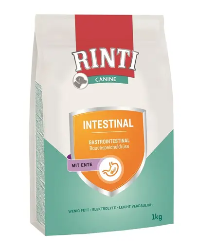 RINTI Canine Intestinal Duck cu rata 1 kg hrana veterinara pentru caini
