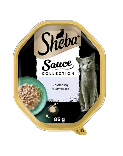 SHEBA Sauce Collection tava 85 g in sos cu vitel pentru pisica