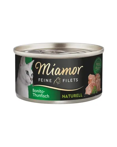 MIAMOR Feine Filets Naturell Bonito Tuna 80g ton Bonito in sos propriu, hrana pisica
