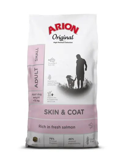 ARION Original Skin & Coat Adult Small Salmon Rice 7 kg mancare cu somon pentru caini