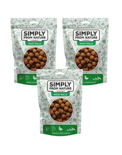 SIMPLY FROM NATURE Meat Balls rata si legume 3x80 g gustare caini