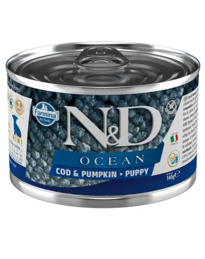 FARMINA N&D Oceean Dog Puppy Codfish, pumpkin 140 g Hrana umeda catel, cu cod si dovleac