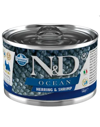 FARMINA N&D Ocean Dog Herring, shrimps 140 g Hrana umeda caine adult, cu hering si creveti