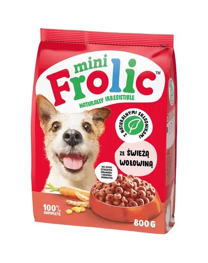 FROLIC Mini Naturally Irresistible 800 g hrana semi-umeda caini rase mici, cu vita