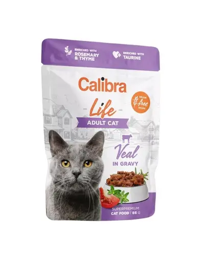 CALIBRA Cat Life pouch Adult Veal vitel in sos 85g hrana umeda pisici