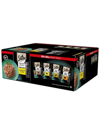 SHEBA Delicacy in Jelly Hrana umeda in aspic, pentru pisici 80x85g cu rata, pui, pasare