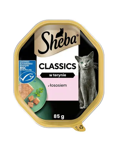 SHEBA Classics Hrana umeda pentru pisici, pate cu somon 85g