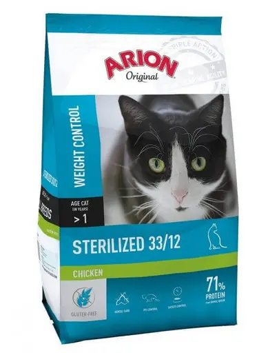 ARION Original Cat Sterilized Chicken 2 kg cu pui pentru pisica sterilizata