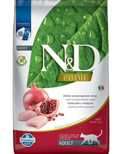 Farmina N&D Grain Free Chicken&Pomegranate Adult hrana uscata fara cereale pentru pisici adulte, cu pui si rodie 5 kg