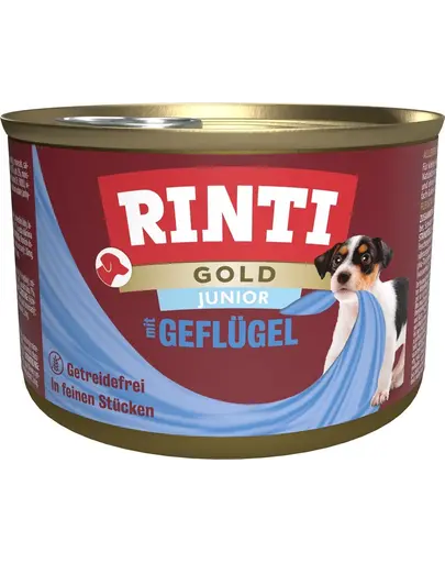 RINTI Gold Junior Poultry Mini hrana pentru catei de rasa mica 185 g cu pasare