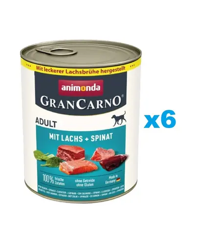 ANIMONDA GranCarno Adult somon si spanac 6x800g hrana pentru caini