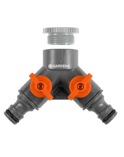 Supapa dubla GARDENA OGS cu filet de 1" si adaptor de 3/4"