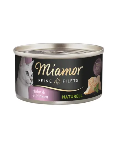 MIAMOR Feine Filets Naturell Chicken&Ham 80g pui si sunca in sos propriu, hrana pisica