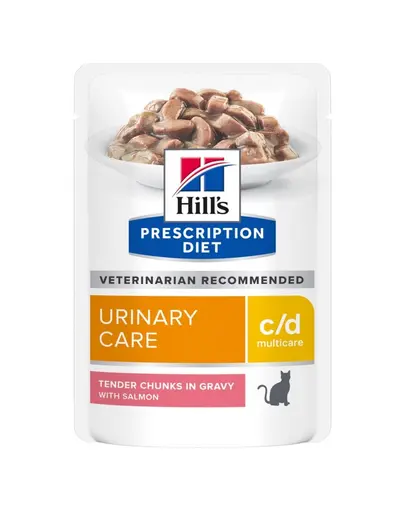 HILL'S Prescription Diet Feline C/D Multicare Urinary care Hrana umeda pisici cu probleme urianare, cu somon 12x85g