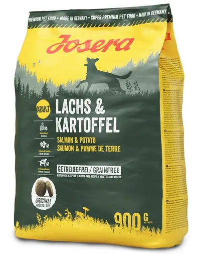 JOSERA Lachs &amp; Kartoffel hrana fara cereale pentru caini adulti, cu somon si cartofi 900g