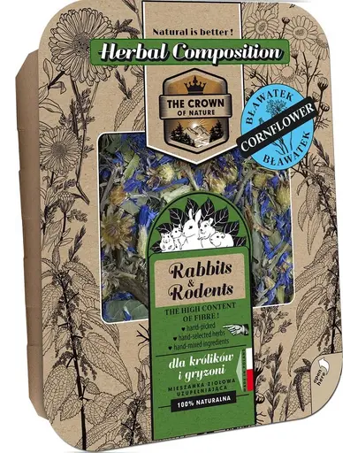 KORONA NATURY Amestec de ierburi cu albastrele pentru porcusor de Guineea 70 g