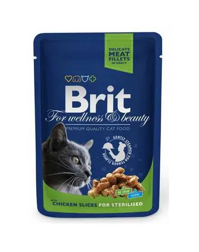 BRIT Premium Cat Adult Sterilised cu pui in sos 100g