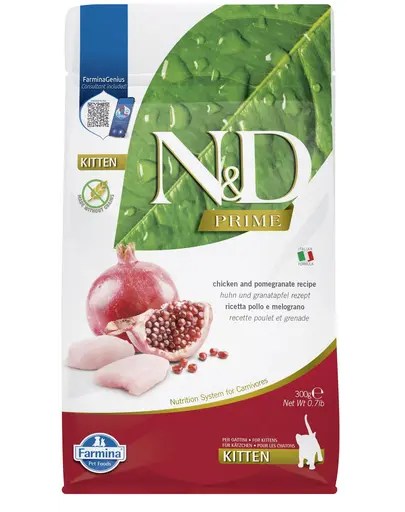 FARMINA N&D Hrana uscata pentru pisoi, pisici gestante si care alapteaza, cu pui si rodie 300 g