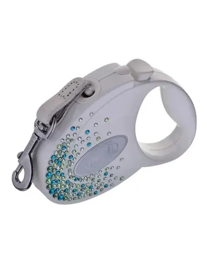 FLEXI Glam Splash Leaf Lesa automata cu banda 5m M decorata cu cristale Swarovski, alb