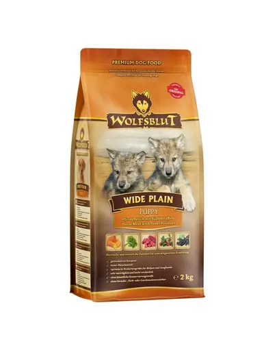 Hrana pentru catei WOLFSBLUT Wide Plain Puppy 12,5 kg carne de cal si cartof dulce