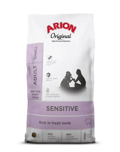 ARION Original Sensitive Adult Small Lamb Rice 7 kg hrana cu miel, pentru caini talie mica