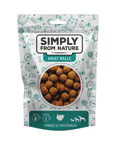 SIMPLY FROM NATURE Meat Balls Chiftele pentru caini, curcan si legume 80 g