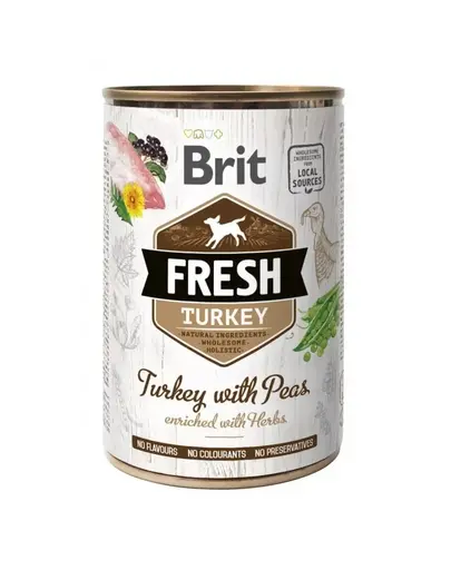 BRIT FRESH Turkey &amp; Peas 400 g curcan si mazare hrana caini