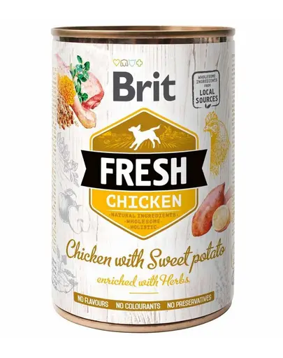 BRIT FRESH Chicken &amp; Sweet potato 400 g pui si cartof dulce hrana caini