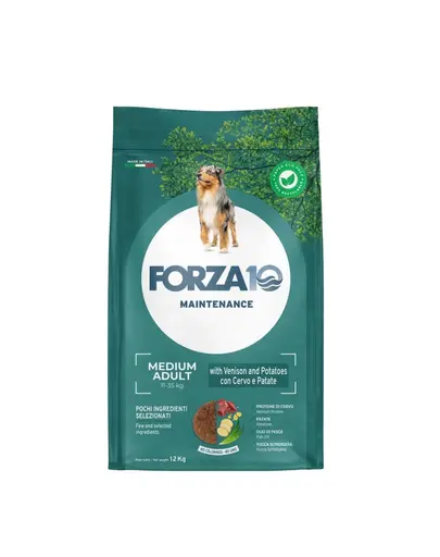 FORZA10 Medium Adult Maintenance Venison Potato Mancare caini talie medie, cu caprioara si cartofi 12 kg
