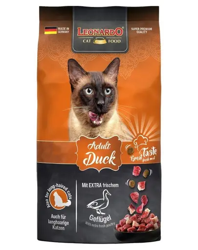 LEONARDO Adult Duck & Rice hrana pentru pisici cu rata si orez 1,8 kg