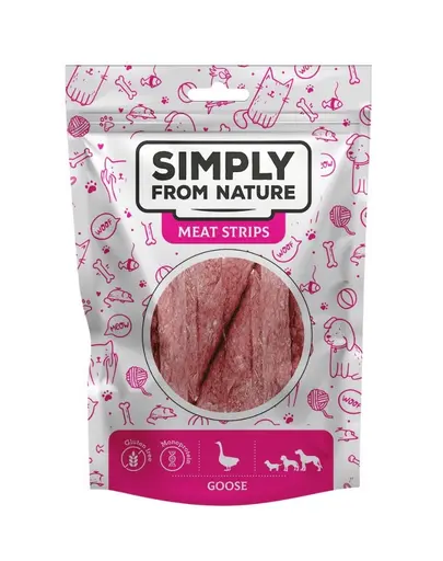 SIMPLY FROM NATURE Meat Strips Recompense cu carne de gasca pentru caini 80g