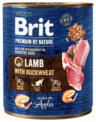 BRIT Premium by Nature 800 g hrana umeda caine, miel si hrisca