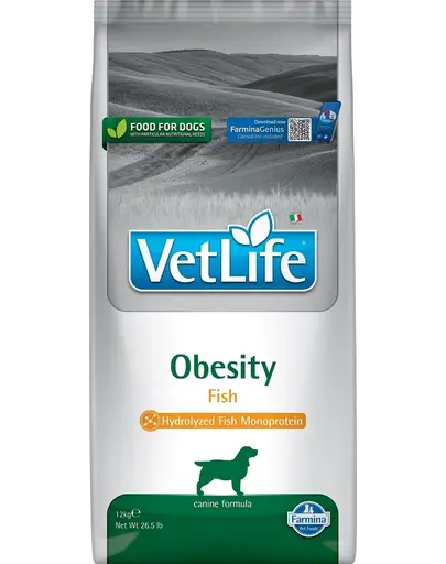 FARMINA Vet Life Obesity Fish Hrana dietetica pentru caini supraponderali, cu peste 12 kg