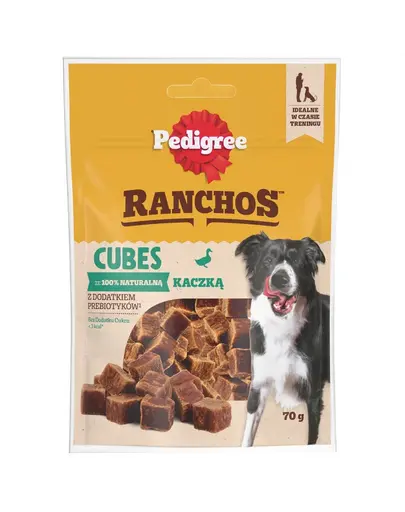 PEDIGREE Ranchos Cubes 70 g recompense caini, cu rata